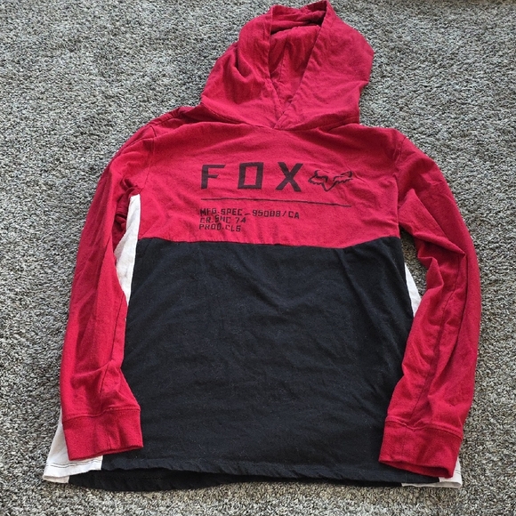 Fox Two-Tone Red and Black Hoodie - Picture 1 of 3